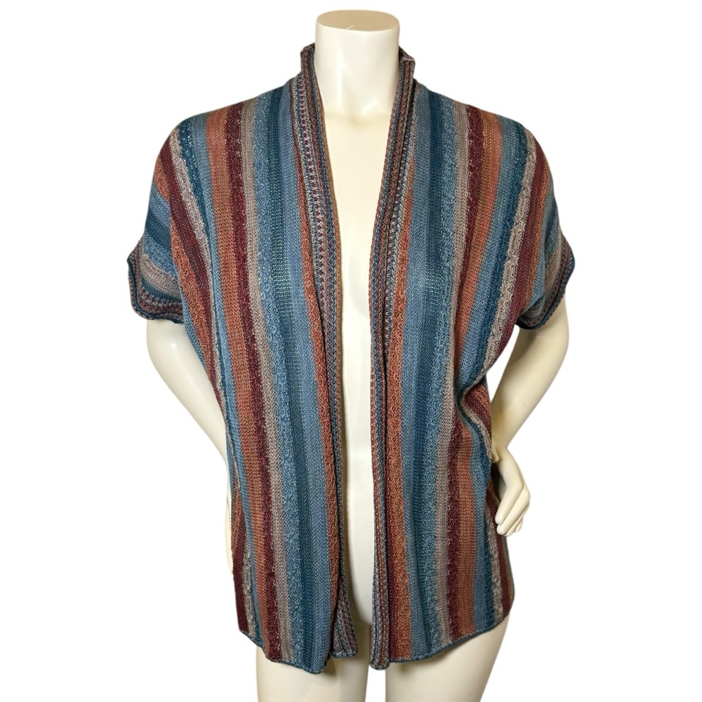 Peruvian Connection Maras Pima Cotton Multicolored Boho Cardigan Womens Size S - Picture 3 of 12